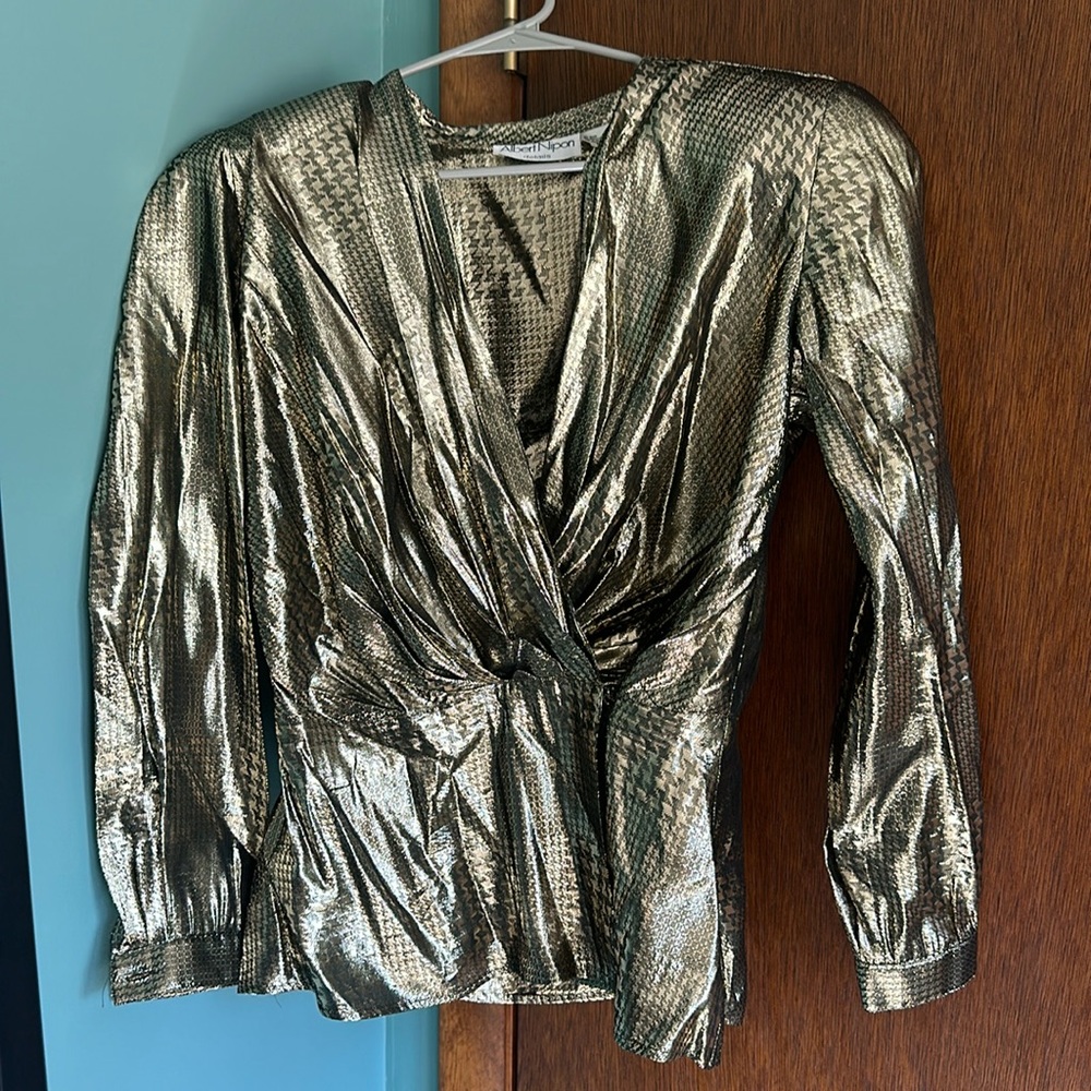 Albert Nipon Metallic Blouse - image 1